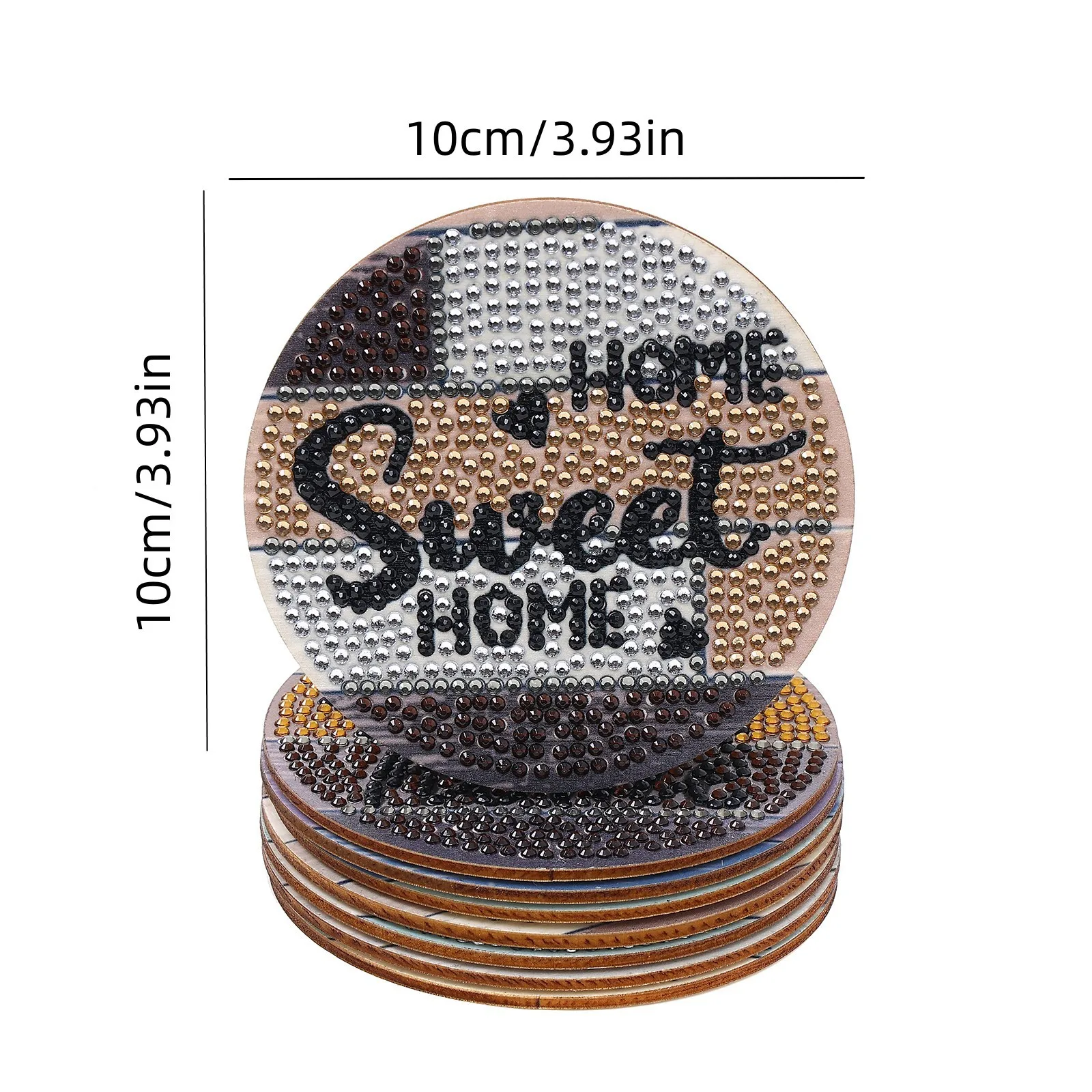 8 шт. круглая деревянная термоизоляция в горошек