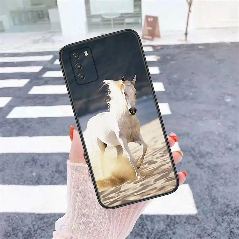 Black Coque Trend For Xiaomi Redmi Note 5 6 7 8 8T 9 9S 9T 10 10S 11 11S Pro Max 5G Horses Running On The Beach Going Cheap images - 6