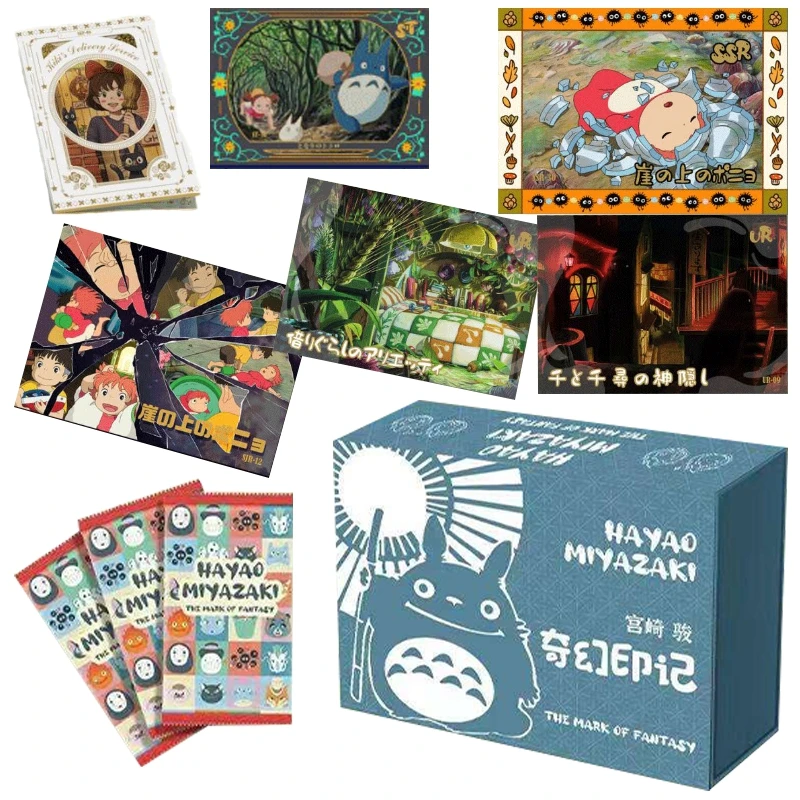 

Newest Hayao Miyazaki Collection Card Fantasy World Totoro Playing Game Rare Cards Anime Figures For Children And Kids Gift