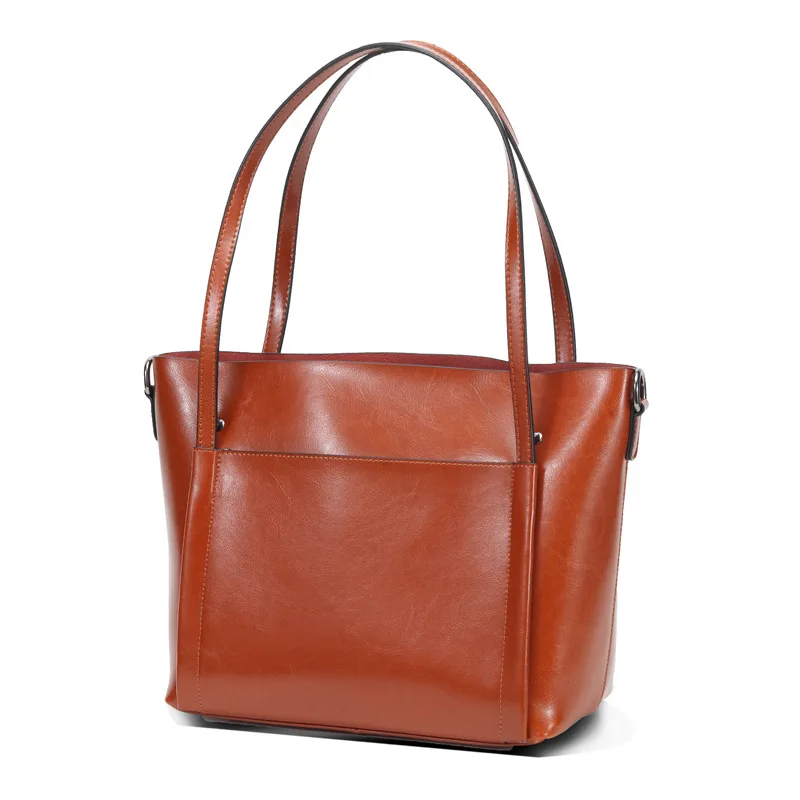 Quality Leather Handbags Women Designer Bags Big Tote Luxury Brand Ladies Crossbody Bag Commute Work Cowhide Shoulder Bag Female