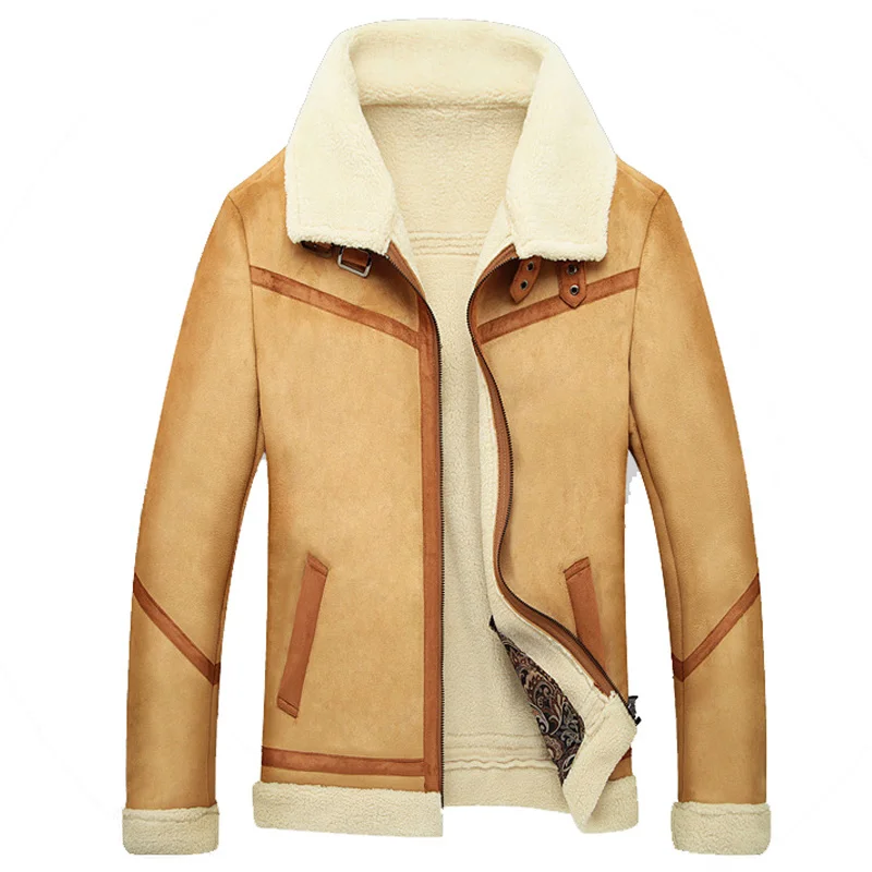 

Новое зимнее меховое пальто, модная Толстая теплая кожаная куртка, флисовая подкладка, бархатная Мужская одежда, Прямая поставка