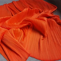 stiff pleated fabric orange red miyake folds diy art painting wedding decor patchwork pants skirts dress clothes designer fabric