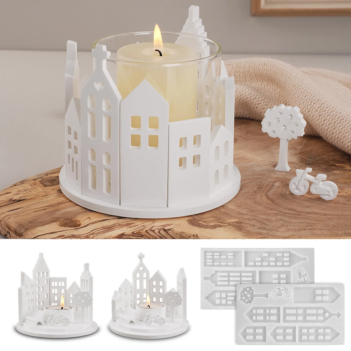 Круглый дом строительный подсвечник силиконовая форма сделай сам гипс бетон