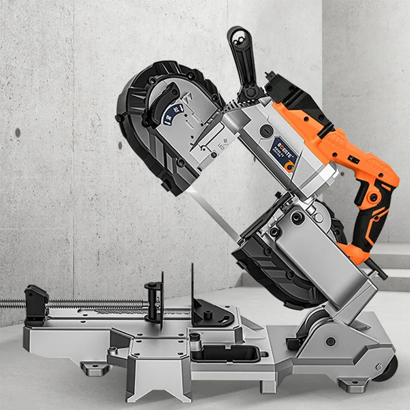 Портативная ленточная пила 1100 Вт, режущая пила из материала 45 °, ручная пила для резки металла и дерева Портативная ленточная пила 1100 Вт, режущая пила из материала 45 °, ручная пила для резки металла и дерева