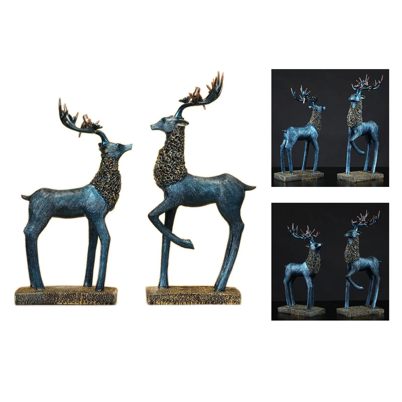 

Статуи оленя в европейском стиле 2 шт., ремесла из смолы, орнамент, Скульптуры Лося для ТВ, кабинета, книжной полки, украшение для спальни, сва...