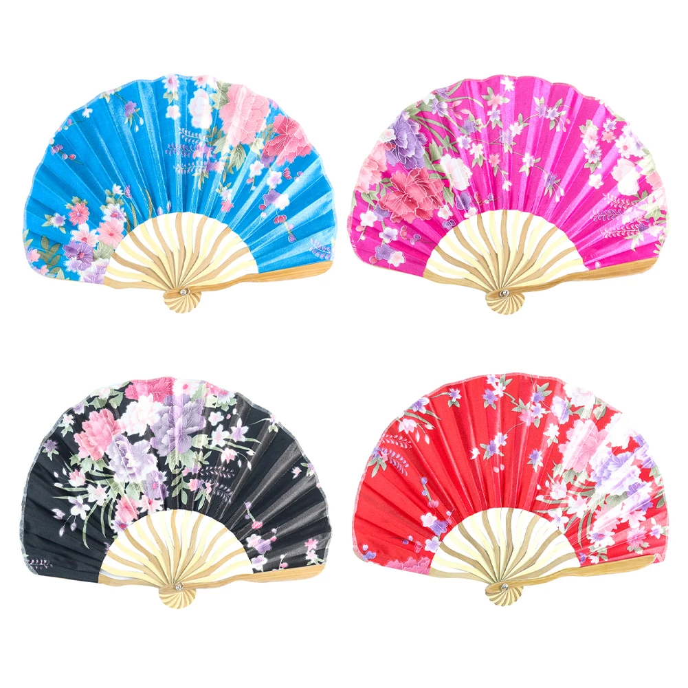 

Spanish Courtly Elegant Vintage Painting Fan Flower Peony Phalaenopsis Japanese-style Zephyr Geisha Hand Folding Stage Fan Decor