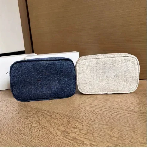 Beauty Limited Edition Christmas Denim Blue Glod Cosmetic Bag