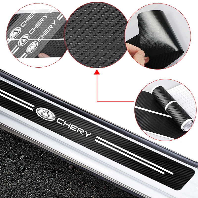4 шт. наклейки на порог двери автомобиля Chery Tiggo 5 2 3 7 PRO 8 5X IQ QQ Fulwin Face Arrizo A1 A3 A5 -