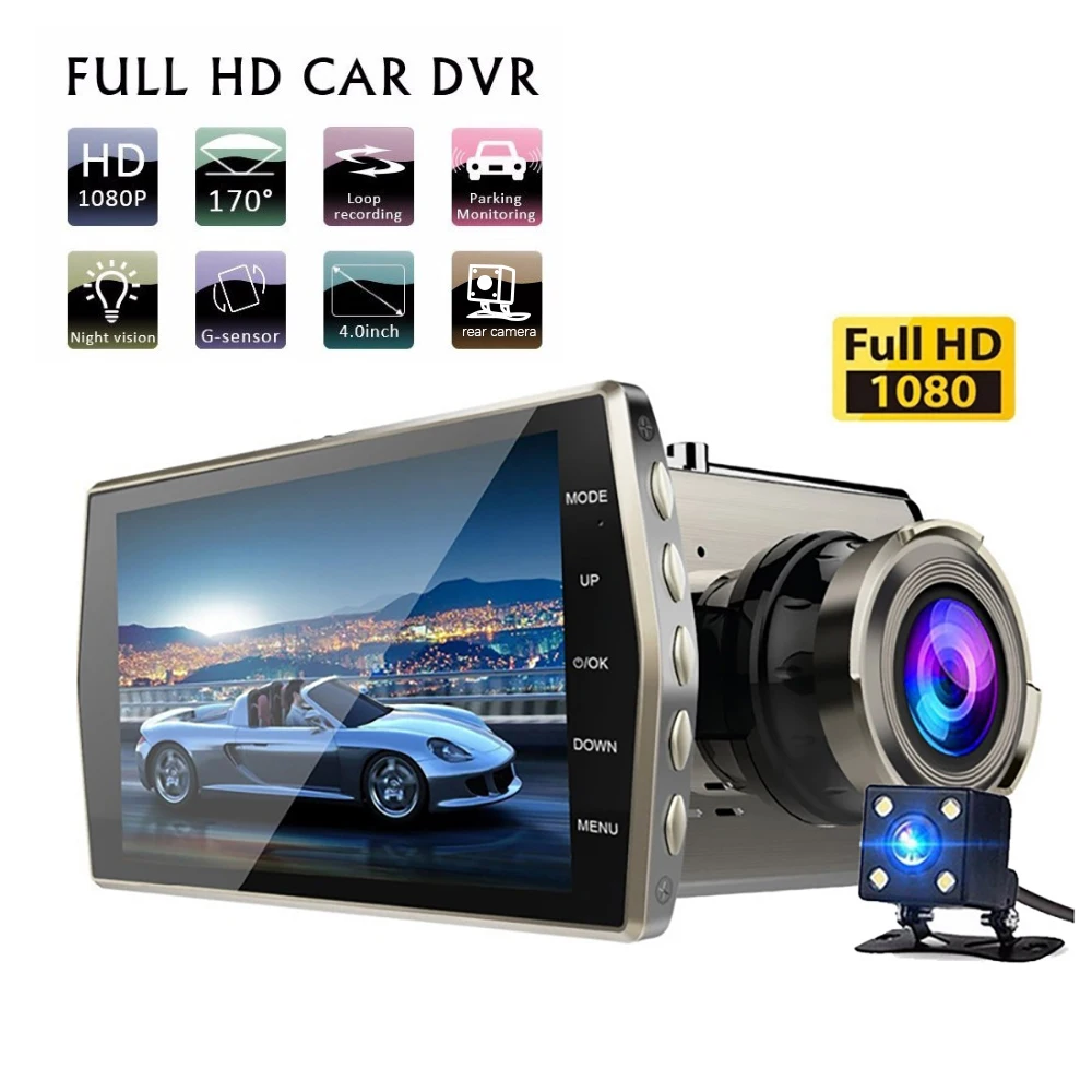 

Car DVR Dash Cam 4.0 Full HD 1080P Rear View Vehicle Camera Video Recorder Black Box Auto Dashcam Car Accessories Multi-language