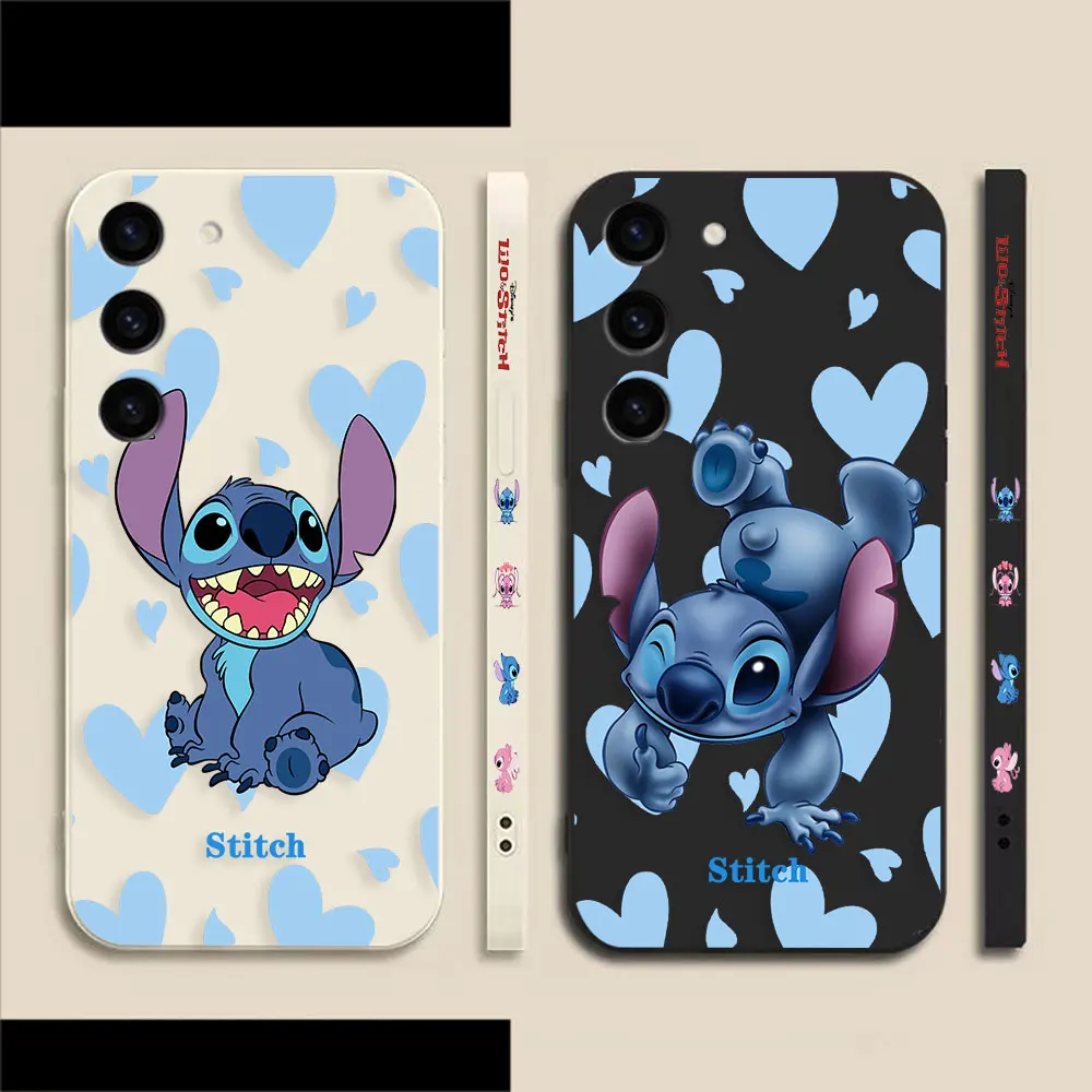 

Anime Lilo & Stitch Phone Case For Samsung S23 S22 S21 S20 FE S11 S11E S10 S10E S9 S30 Ultra Plus 4G 5G Colour Liquid Case Shell