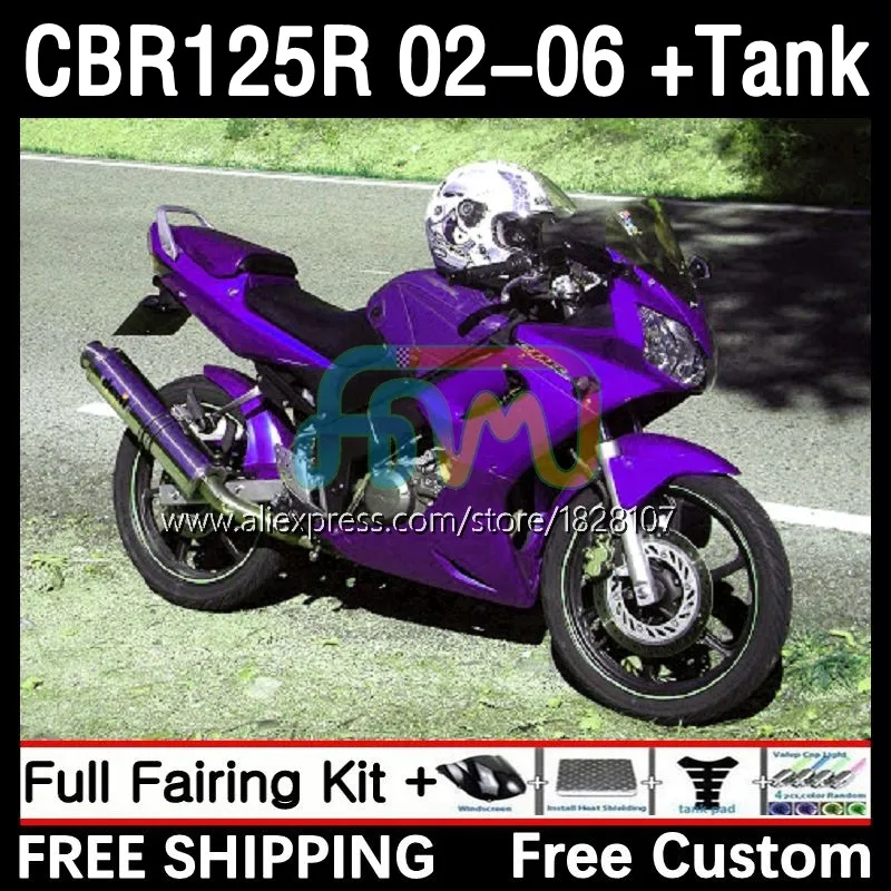 

+Tank For HONDA CBR-125R CBR125RR CBR 125 125R 44No.170 purple blk CBR125R 02 03 04 05 06 125CC 2002 2003 2004 2005 2006 Fairing