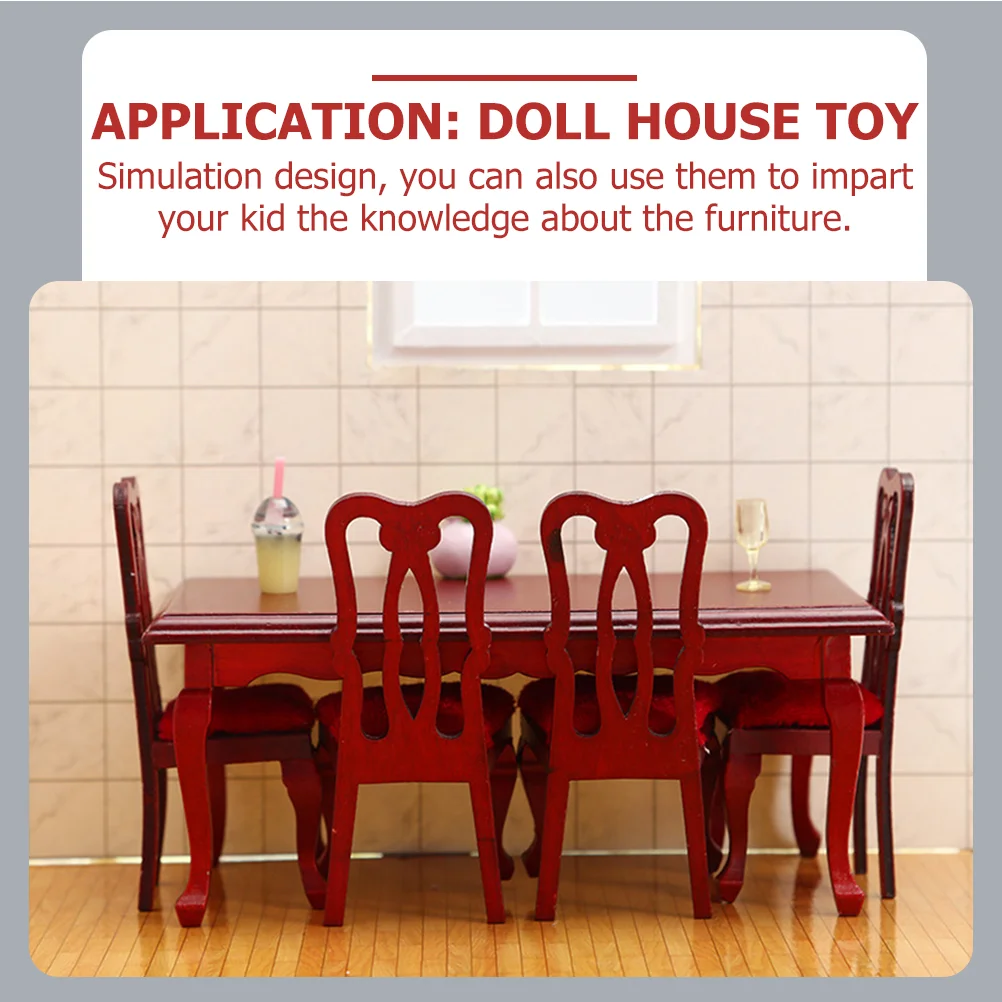 Винтажный набор обеденных стульев миниатюрный стол и стулья кукольный домик