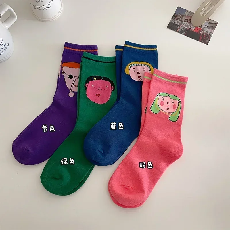 Носки унисекс в стиле Харадзюку с героями мультфильмов женские индивидуальные