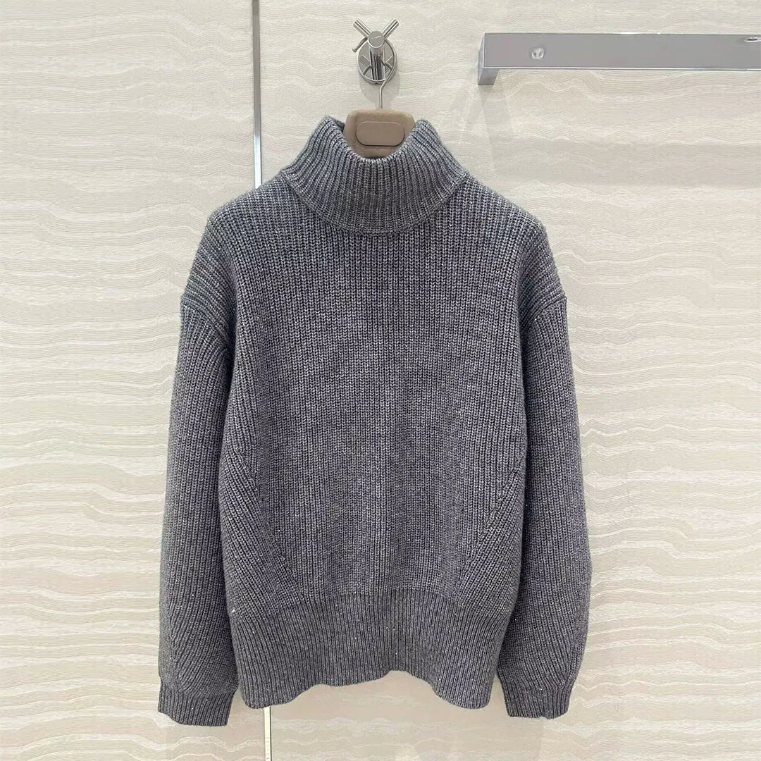 Кашемировая водолазка в стиле Old Money пуловер с длинными рукавами женский свитер