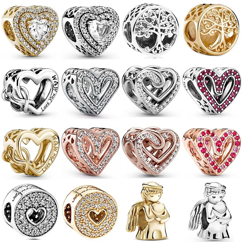 

Shine Sparkling Infinity Freehand Heart Family Roots Angel Of Love Charm 925 Sterling Silver Beads Fit Fashion Bracelet Jewelry