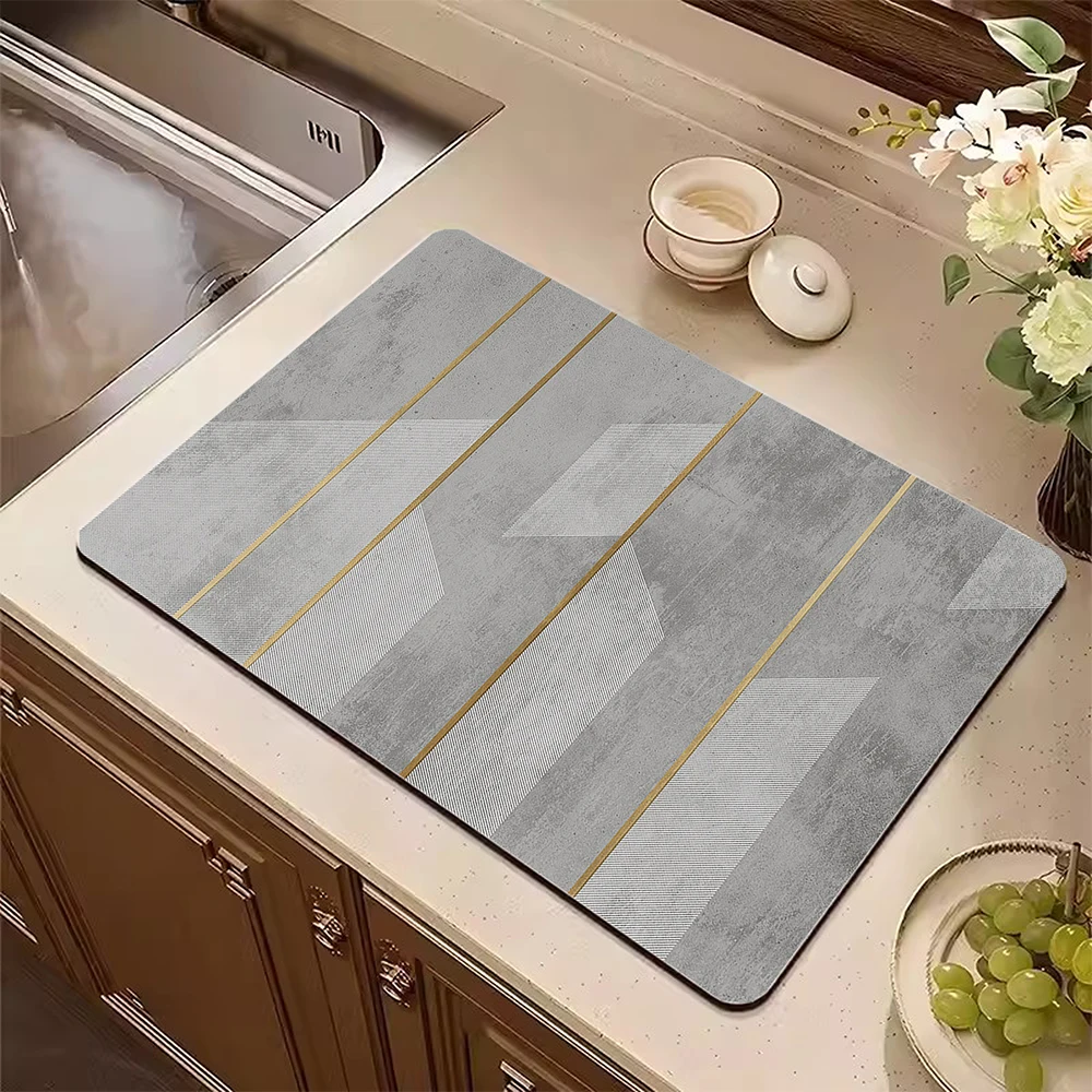 Супервпитывающий коврик для мытья посуды с простым геометрическим рисунком