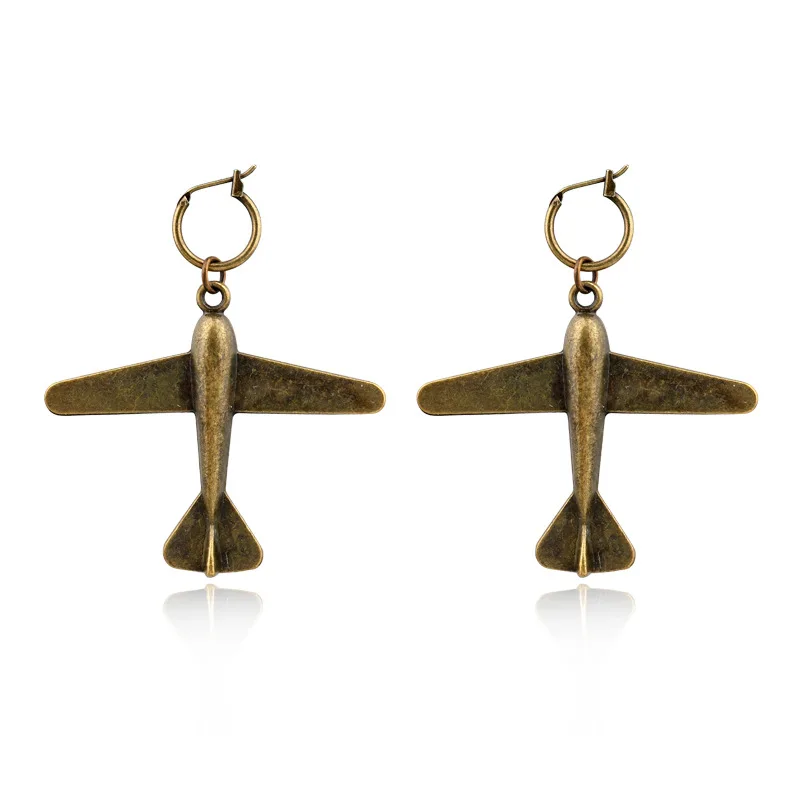 

Новые модные европейские ювелирные серьги, винтажные увеличенные бронзовые серьги в форме стрелы, сердца, ключей, подвесные кольца, серьги ...