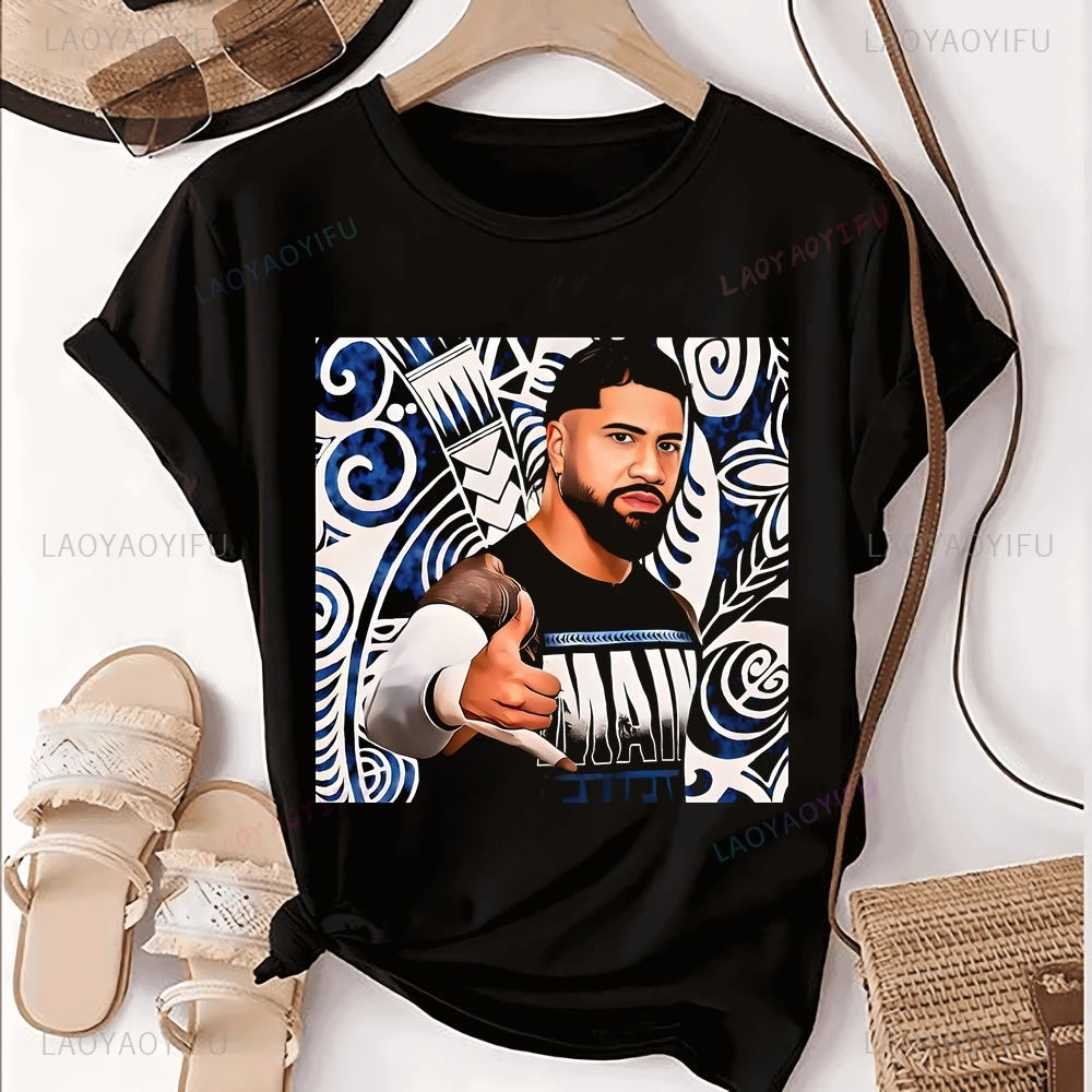 Футболка с принтом Jey Uso Wrestler топ Neutral Trend рубашка унисекс короткими рукавами в