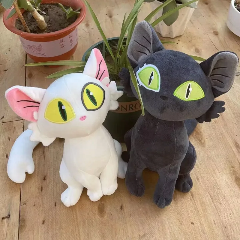 

Suzume No Tojimari Japanese Anime 25~45cm Kawaii Cat Doll Cute Black And White Cat Kitten Big Ears Plush Ornament Peluche Gifts