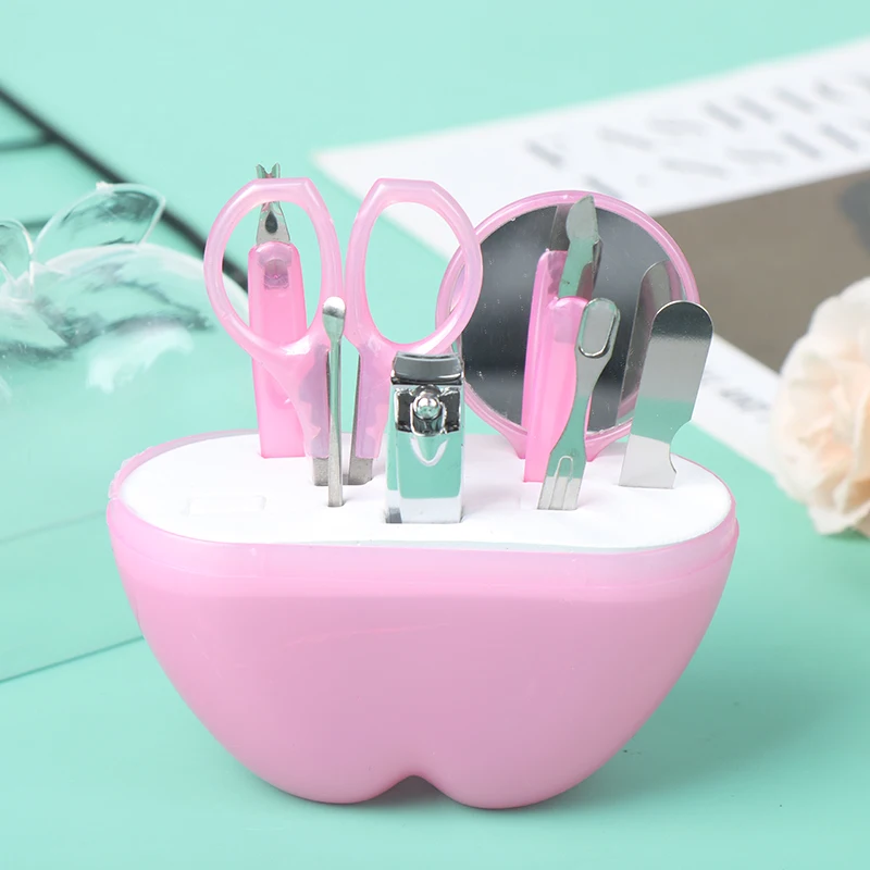 

8pcs/set Apple Shape Nail Manicure Set Pedicure Tools Kit Nail Tools Mirror Kit