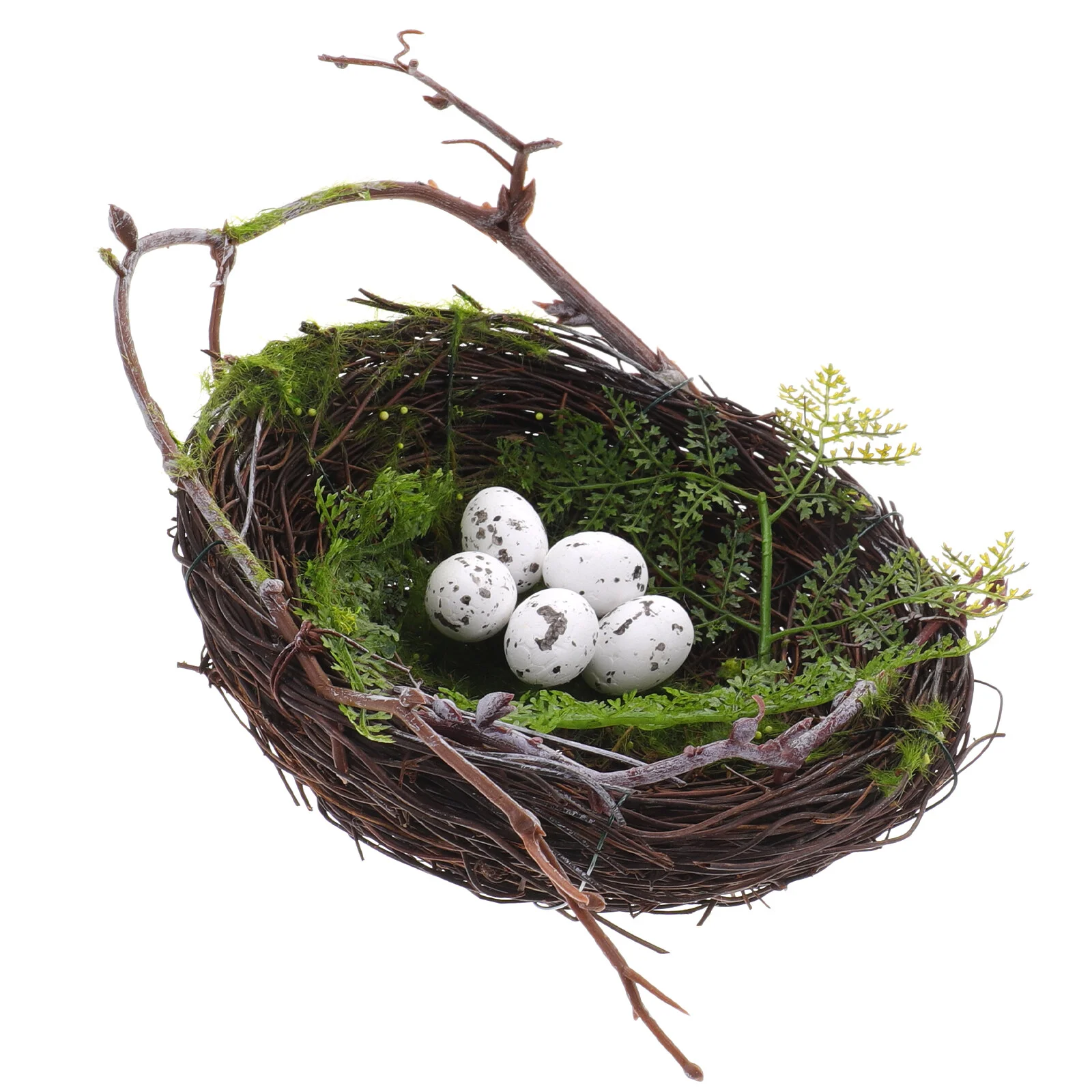 

Artificial birds nest Bird Nest with 5 Eggs Rattan Bird Nest Decoration Small Birds Nest Ornament for Home artificial bird nest