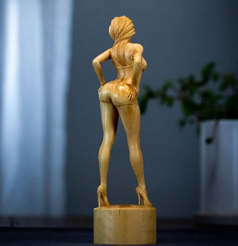 Красивая модель 21 8 см скульптура из бокса фэн-шуй резьба по дереву статуя