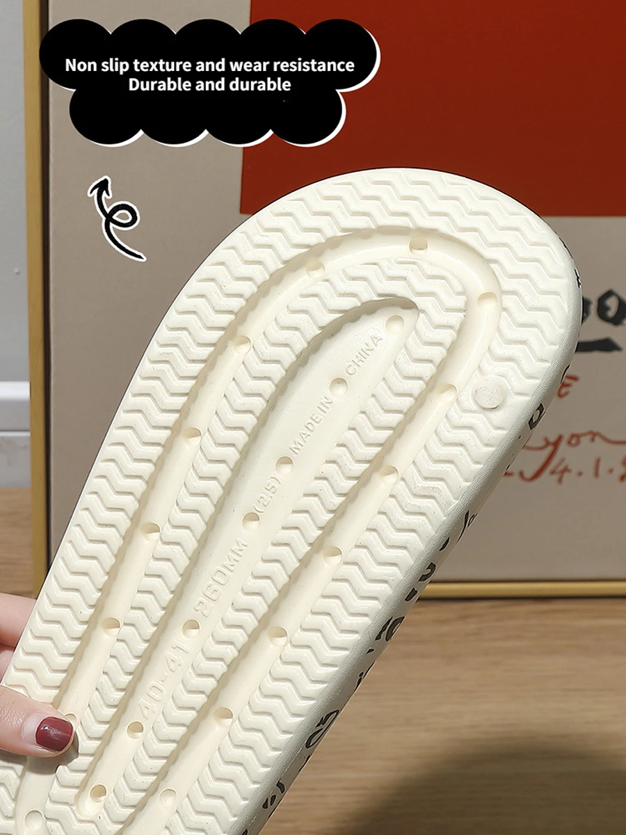 Home House Print Slippers Platform Cloud Woman Summer Beach Slides Indoor Soft Sole Non Slip Eva Sandals Men Male Flip Flops