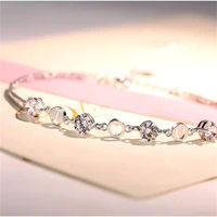 trendy 925 sterling silver bracelets for women jewelry fashion zircon i love you letter bracelets girls birthday accessories hot