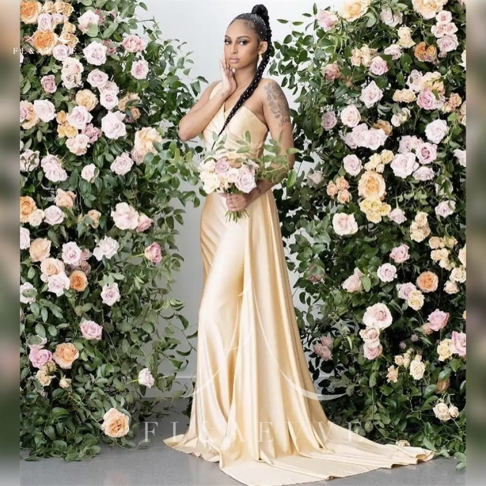 

Золотое атласное платье, платья для подружек невесты, свадебные платья на одно плечо для гостей, платье-русалка, элегантные платья, женское свадебное платье