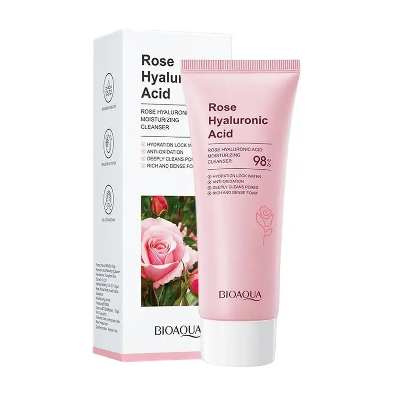 

Face Wash For Women 100g Hydrating Gentle Rose Hyaluronic Acid Face Cleanser PH-Balanced Face Wash For Oily Skin Dry Skin