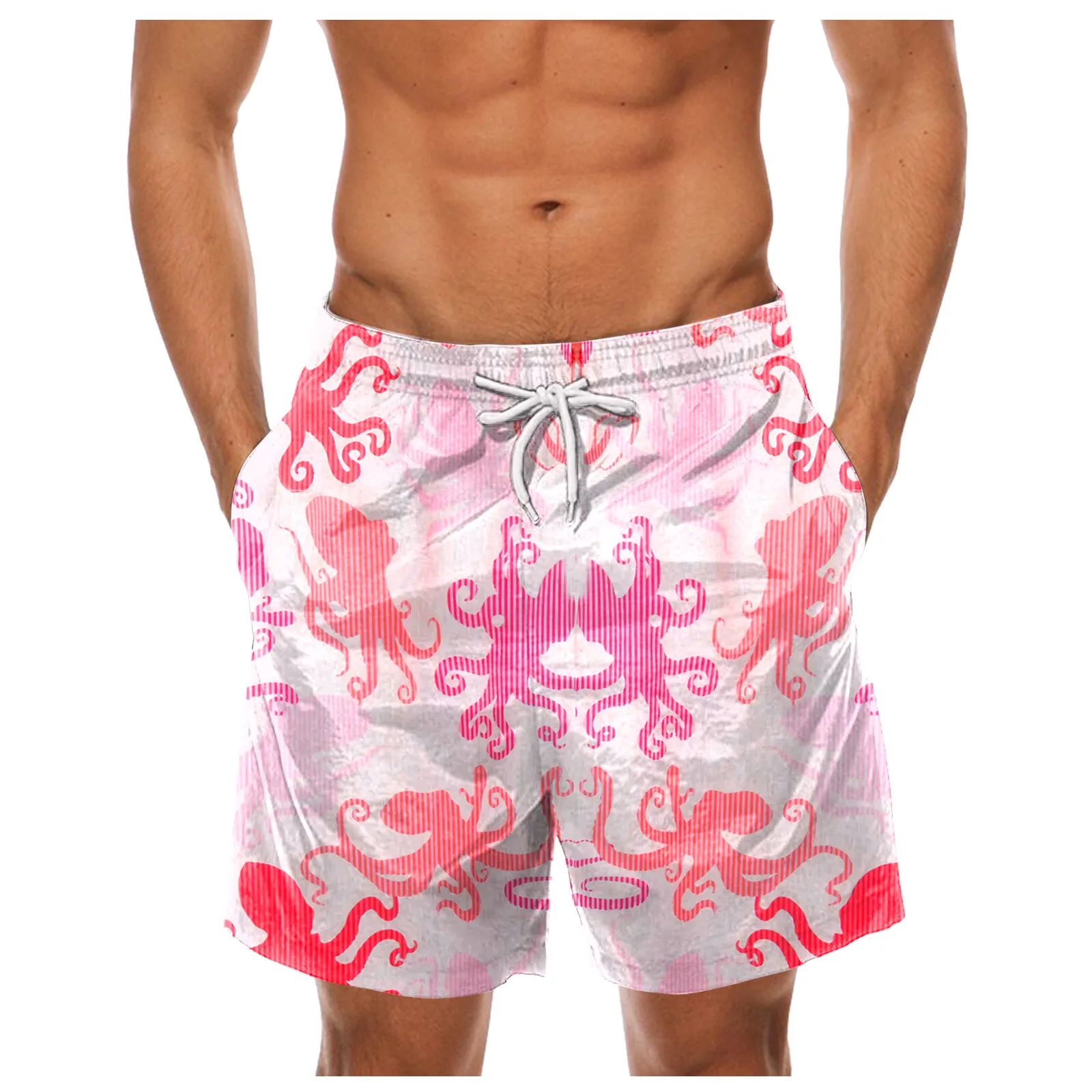 Odzież plażowa męskie śmieszne szybkoschnące kąpielówki surfingowe letnie spodenki plażowe wakacyjne ze sznurkiem i kieszeniami Pantalony