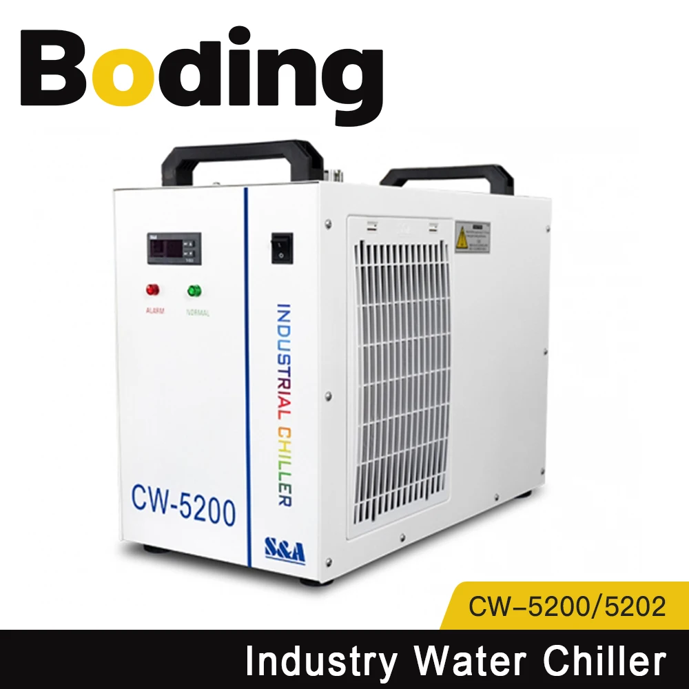 

BODING S&A CW5200 CW5202 Industry Water Chiller for CO2 Laser Engraving and Cutting Machine 80w 100w 130w 150w Laser Tube