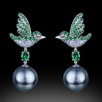 exquisite bird earrings 925 silver needle pearl pendant earrings ladies wedding engagement exquisite jewelry