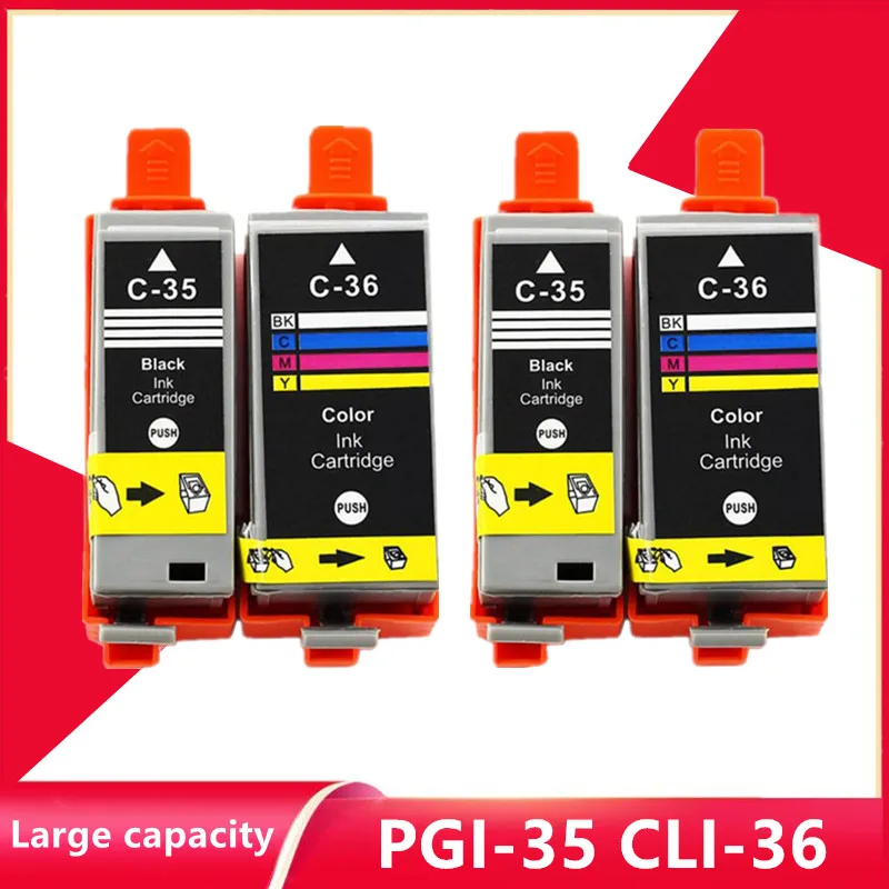 

Совместимый картридж с чернилами, 2 комплекта, Φ PGI35 redcli36 35 36 для принтера Canon PIXMA IP100 iP110 IP100B TR150