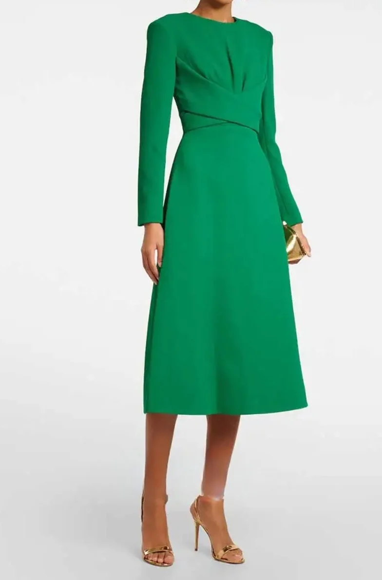 2024 элегантное небесно-голубое вечернее платье с длинными рукавами для