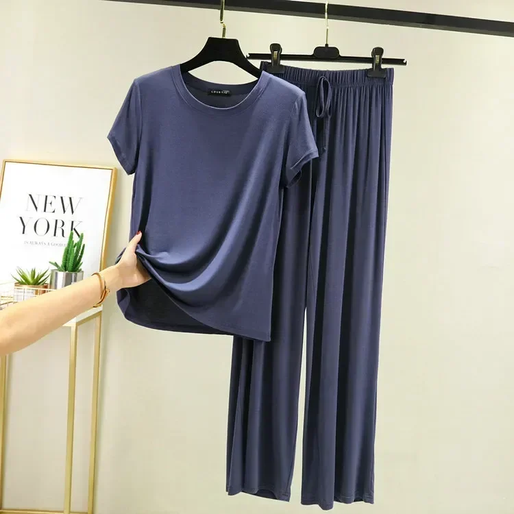 

Nightwear Female Pijamas Cute Lounge 2023 Casual Modal Women Sets New Fdfklak Short Large Pajama Sleepwear Size Sleeve