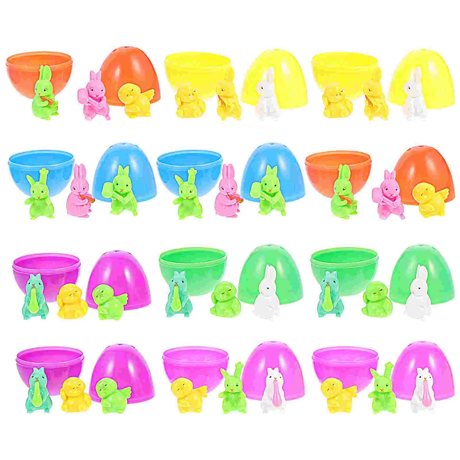 

12 шт. пасхальные лотерейные яйца, кролик, заполненные пасхальными яйцами, практичные пасхальные товары, случайный цвет