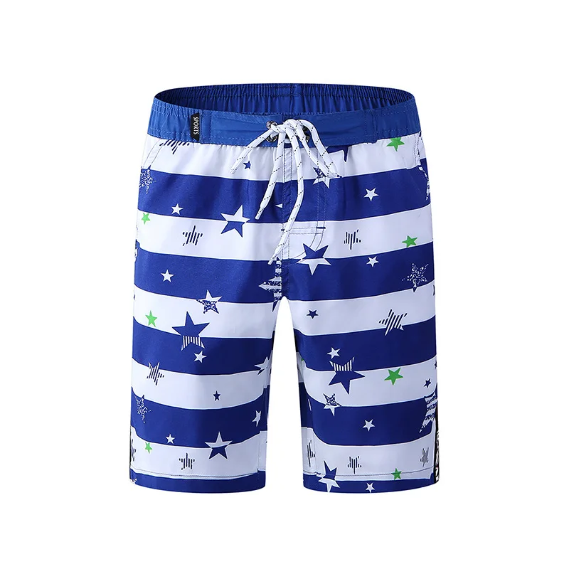 

Summer Casual Kids' Tie Board Surf Shorts Printing Loose Striped Lined Boys Beach Short Pants For 6-14 Years Old