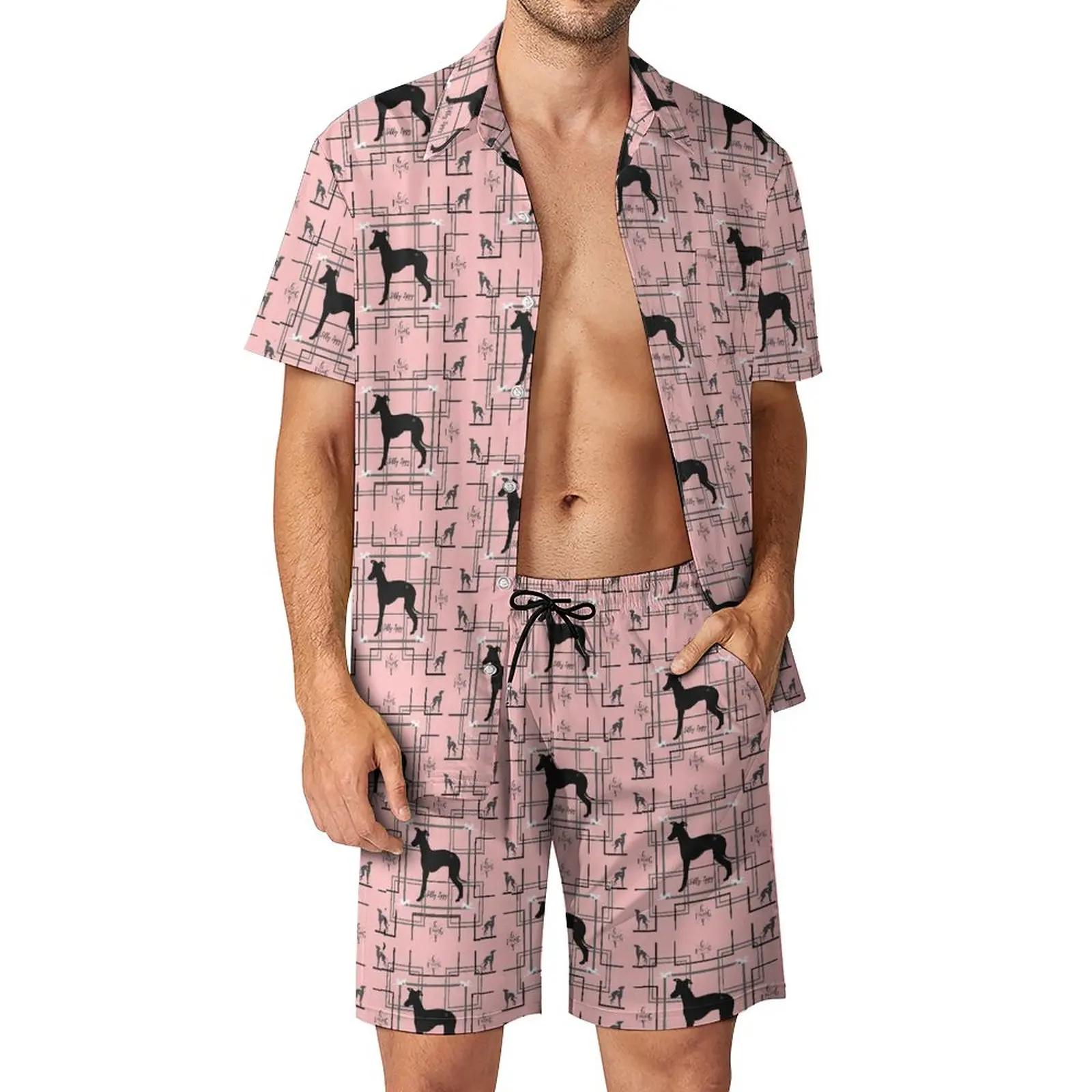 

Костюм мужской из двух предметов с принтом «черная собака»