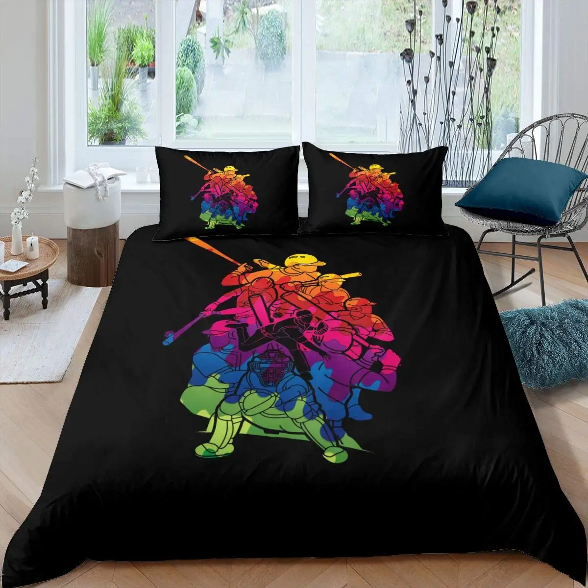 

Baseball Duvet Cover Polyester Ball Pattern Sports Theme Player Twin Bedding Set Baseball Lovers Queen King Quilt Cover for Teen