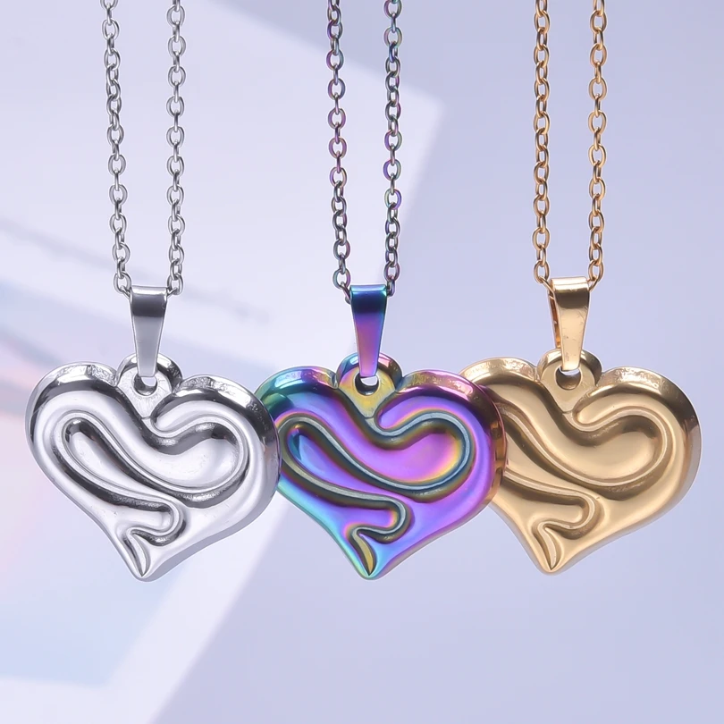 

Love Animal Snake Heart Pendant Necklaces For Women Men Accessories 45-60cm Chain Stainless Steel Necklace Punk Jewelry Choker