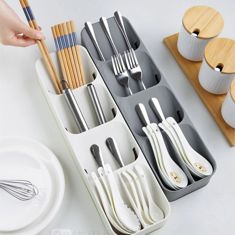 Cutlery Storage Tray Spoon Storage Drawer Plastic Container Cabinet Cutlery Holder Kitchen Storage Durable Plateau Knife Holder