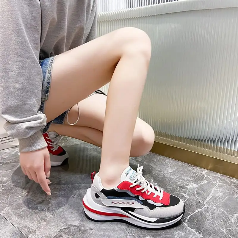 

Ladies Fashion Sneakers Designer Heightening Colorblock Casual Dad Shoes Ladies Tennis Thick Sole Trendy Sneakers