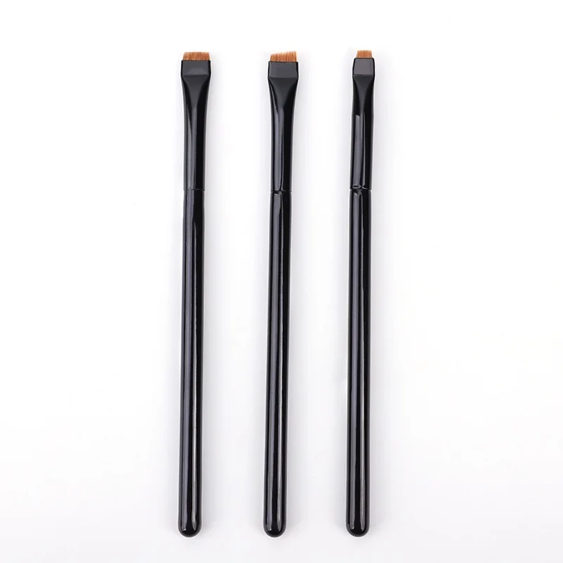 

3pcs Professional Eye Makeup Brushes Black Flat Eyeliner Brush Eyebrow Application Lip Makeup Brush Eyeshadow Applicator