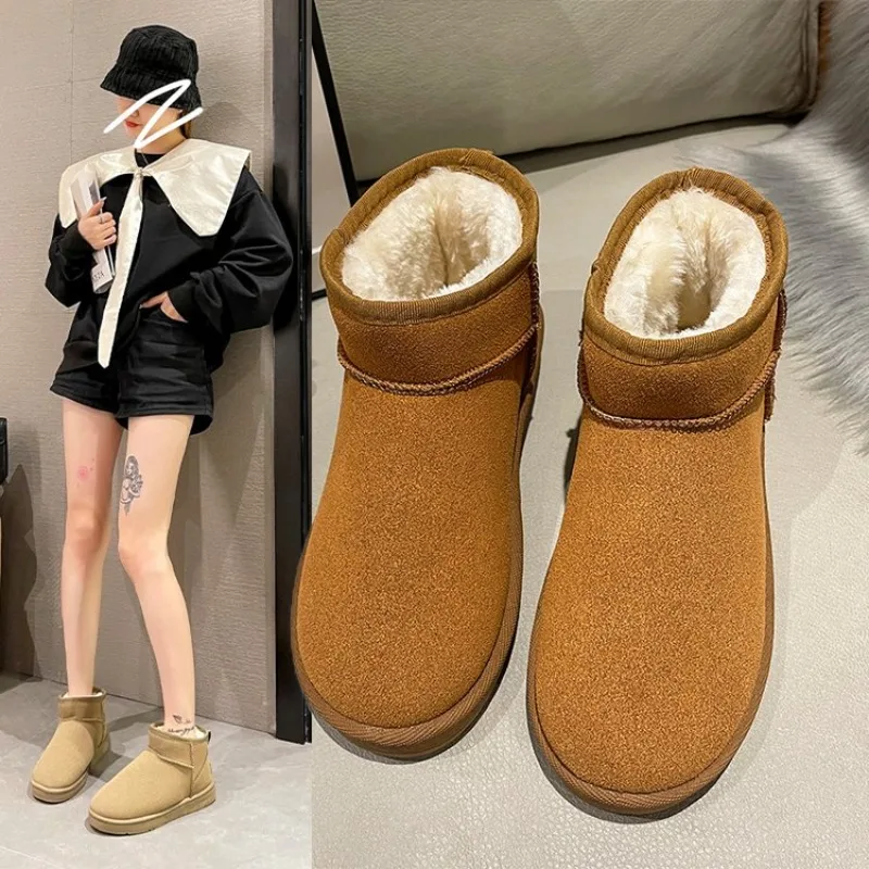 Женские короткие зимние ботинки Litfun Теплые ботильоны из натуральной шерсти на