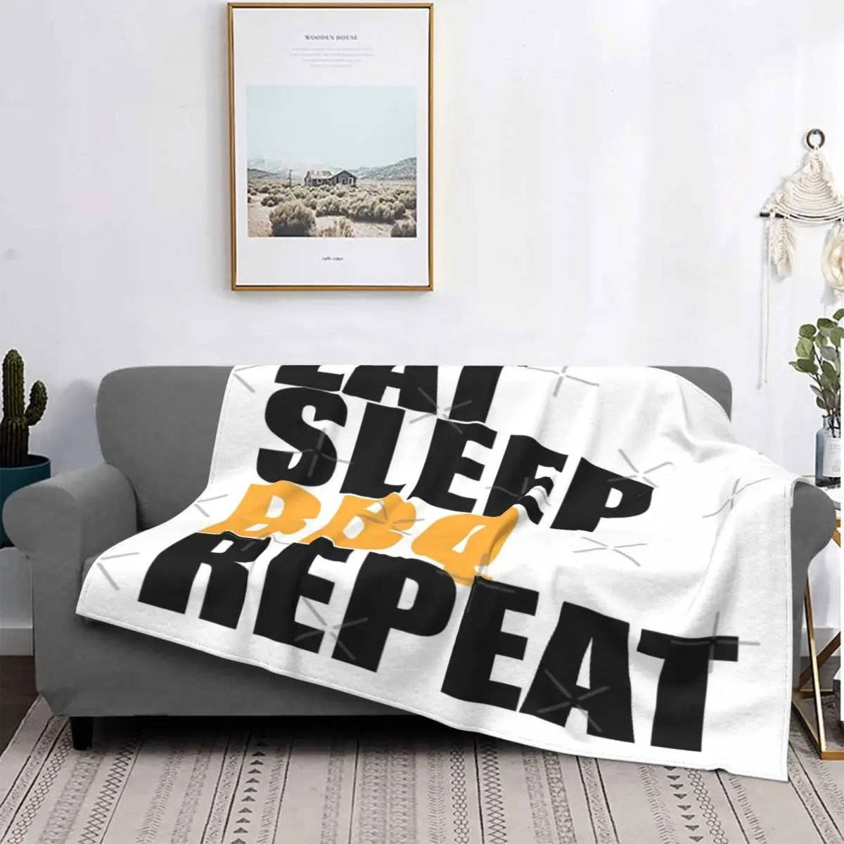 

Eat Sleep Bbq-colcha a cuadros para cama, manta a cuadros para playa, пикник, colcha para cama