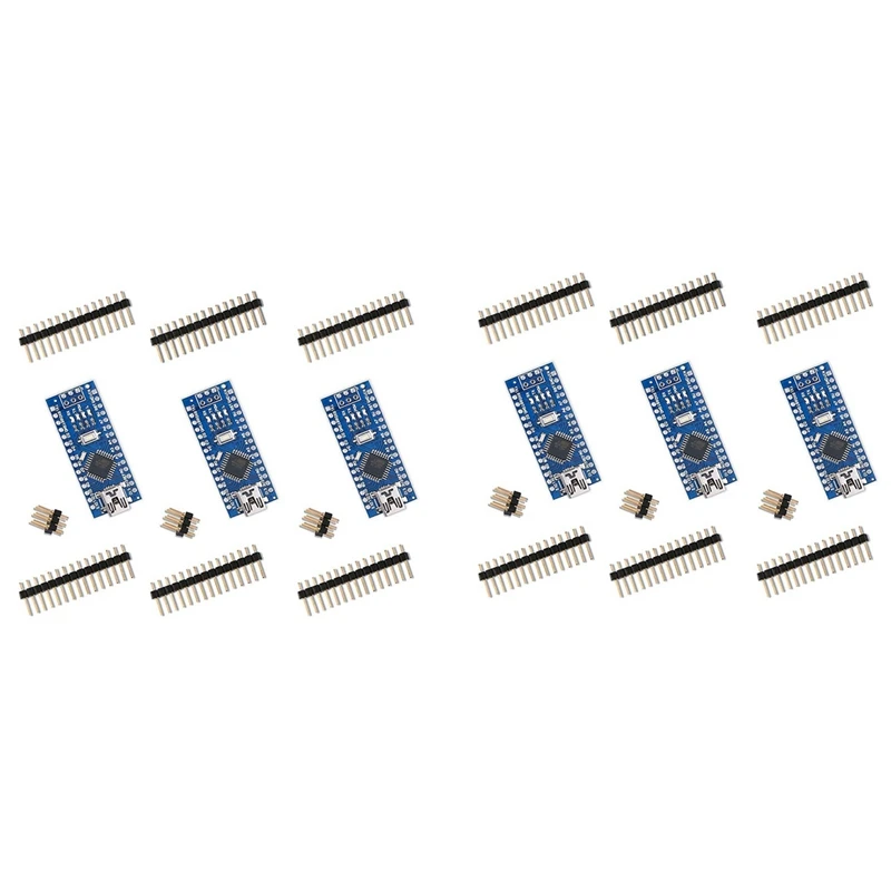 

6 Pcs Arduino Pro Mini Nano V3.0 Atmega328p 5V 16M Microcontroller Kit Without USB Cable For Arduino Nano V3.0