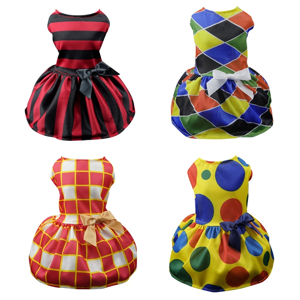 Платье для кошек и собак удобная одежда с бантом домашних животных Мягкая