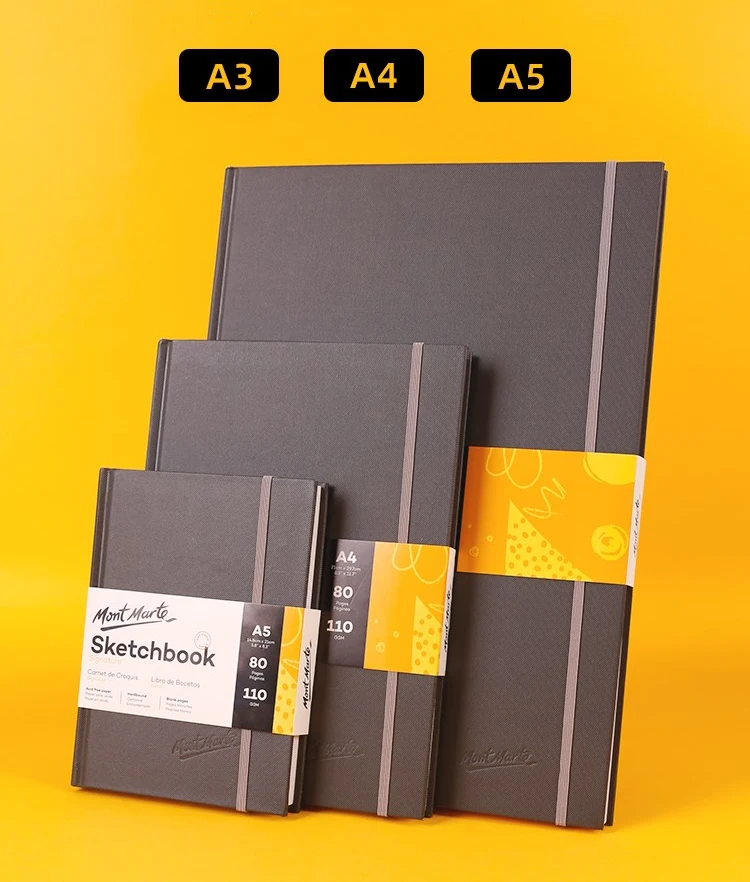 

Скетчбук Mont Marte утолщенный A5/A4/A3, 80 листов, бумага для рисования, пустая скетчбук для начинающих художников, 110 г