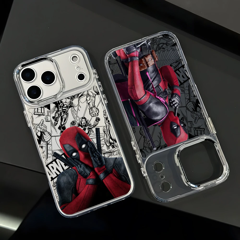 Фото Забавный чехол для телефона с Дэдпулом для Apple iPhone 17 Air 16 16e 15 14 13 12 11 Pro Max X Xs XR 8 Plus, роскошный прозрачный чехол №5